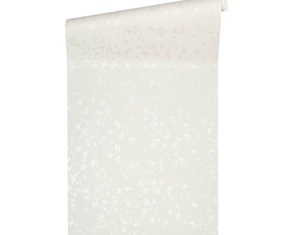Floral Petite Textured Wallpaper in Cream from the Versace IV Collection