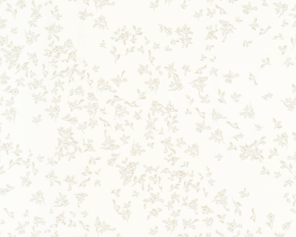 Floral Petite Textured Wallpaper in Cream from the Versace IV Collection
