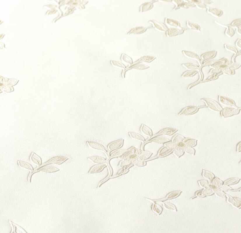 Floral Petite Textured Wallpaper in Cream from the Versace IV Collection