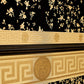 Floral Petite Textured Wallpaper in Black/Gold from the Versace IV Collection