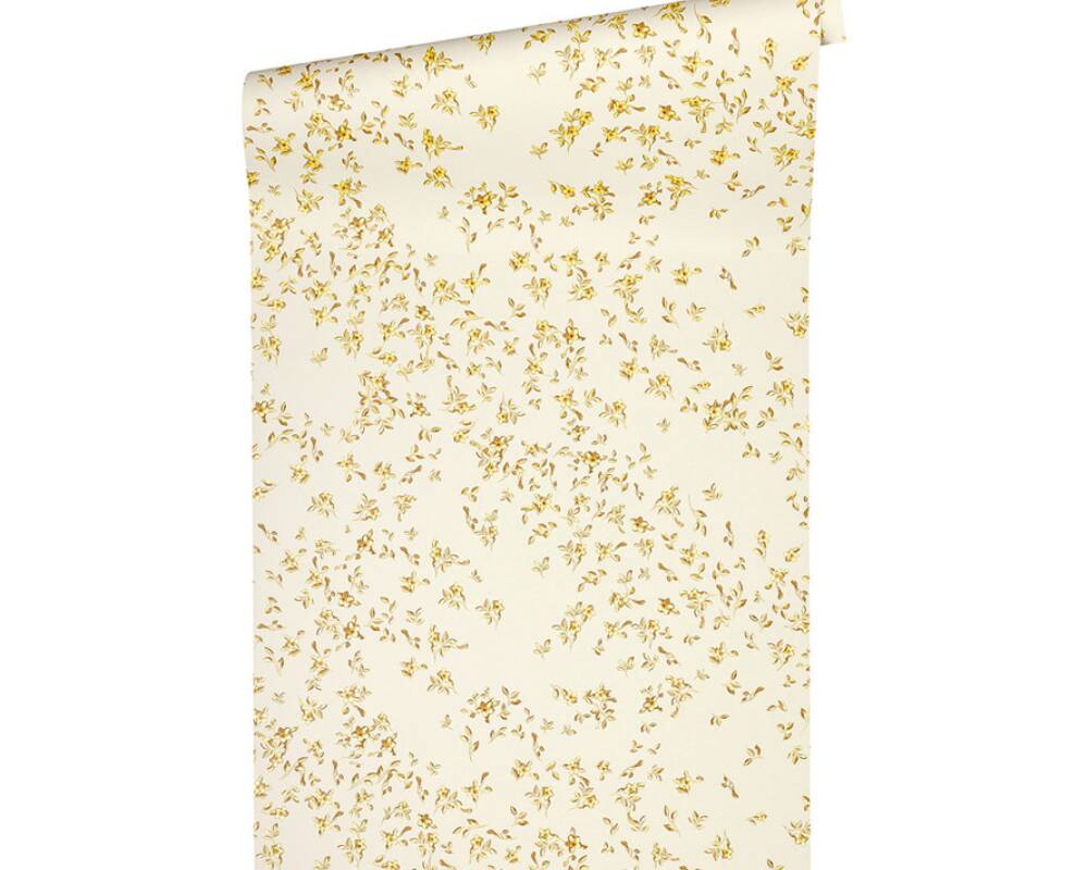 Floral Petite Textured Wallpaper in Beige/Yellow from the Versace IV Collection