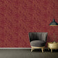 Floral Petite Textured Wallpaper in Red/Gold from the Versace IV Collection