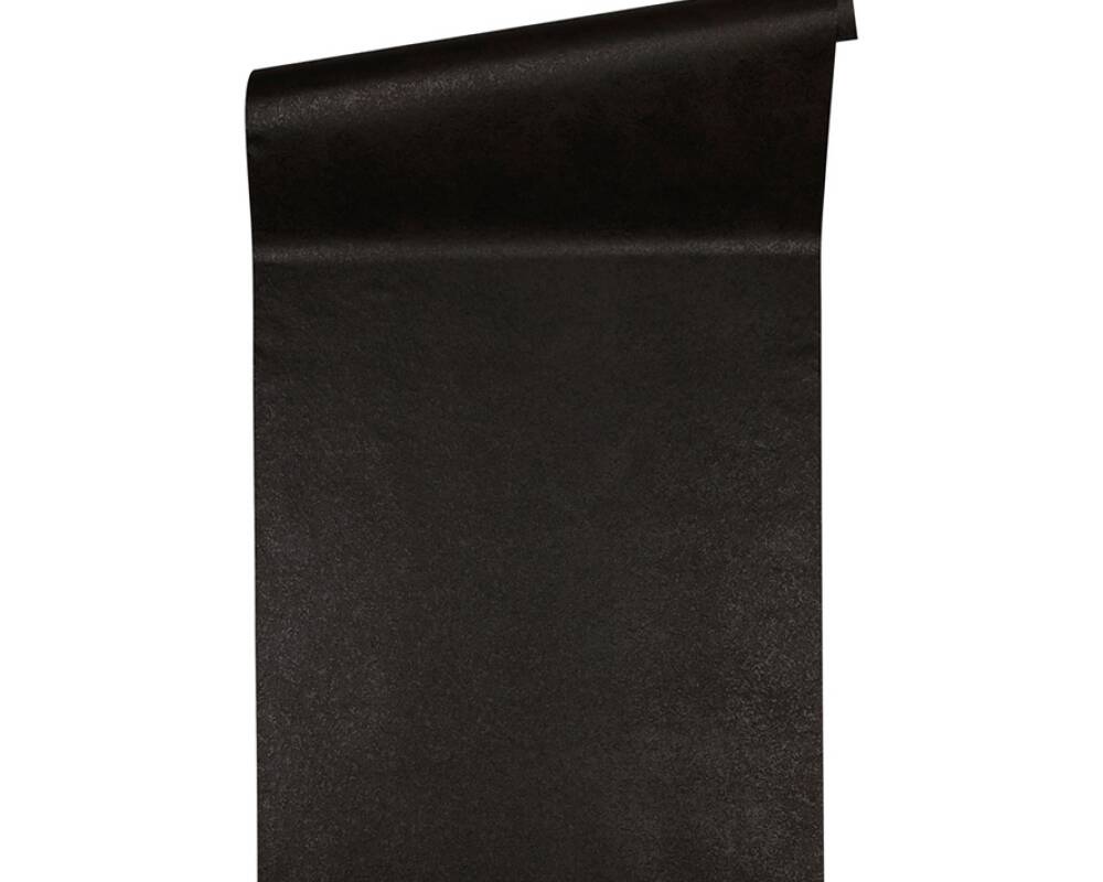Classical Plain Textured Wallpaper in Black/Brown from the Versace IV Collection