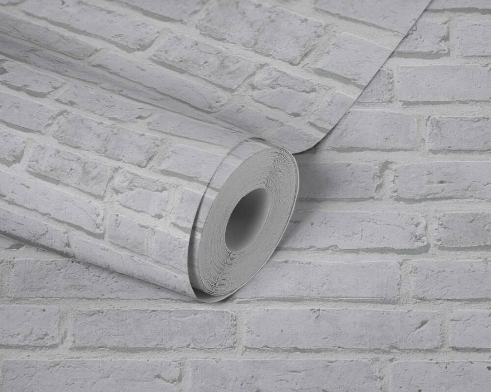Brick Deco Wallpaper in Grey