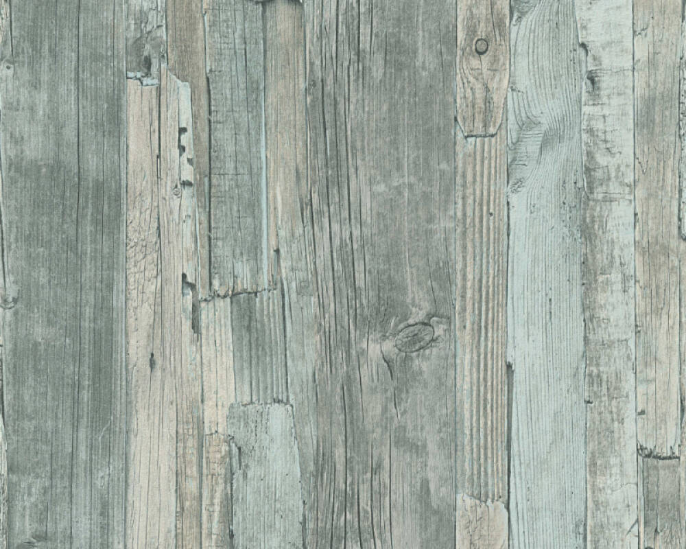 Cottage Wood Wallpaper in Green