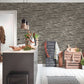 Flat Stone Wallpaper in Black/Cream/Grey