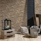Flat Stone Wallpaper in Beige/Brown