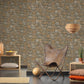 Stone Wallpaper in Beige/Brown/Black