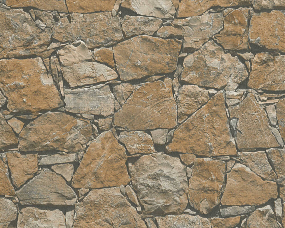 Sample Stone Wallpaper in Beige/Brown/Black