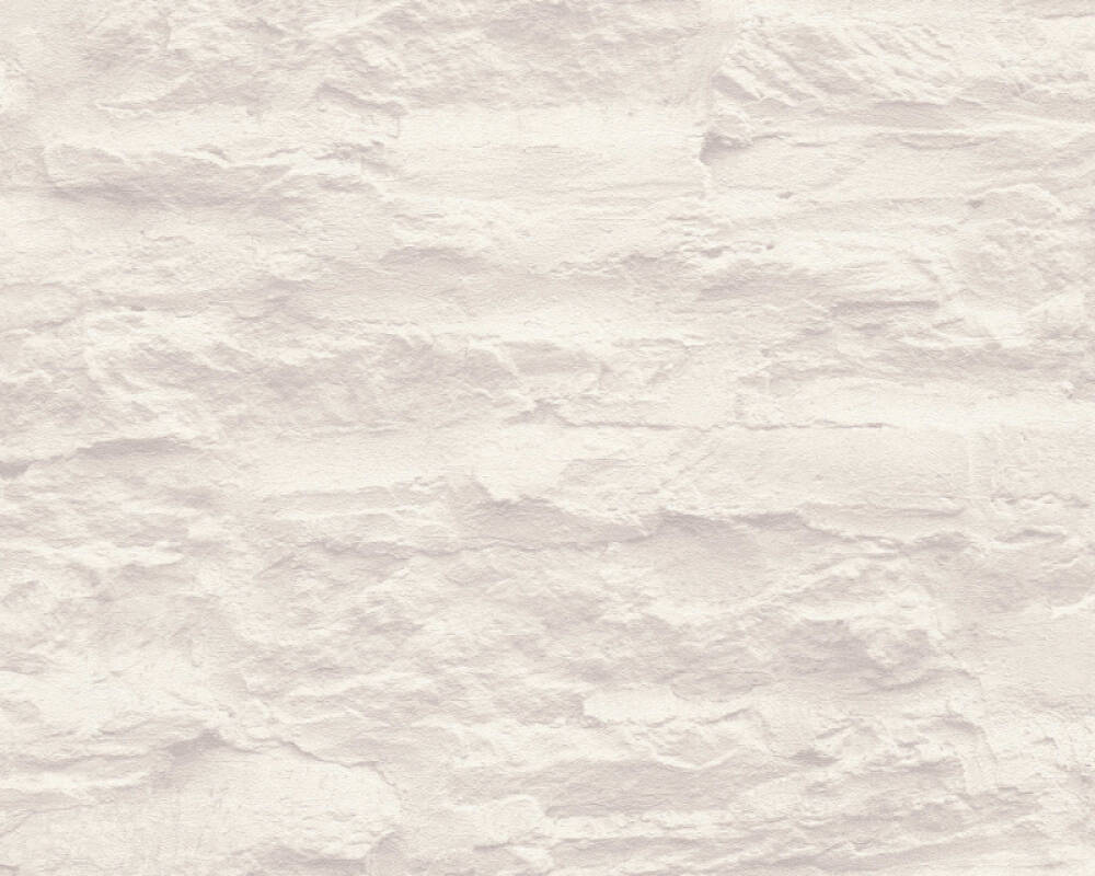 Stone Structure Wallpaper in Cream/White