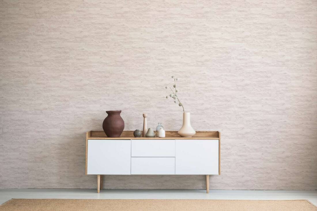 Stone Structure Wallpaper in Cream/White