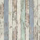 Cottage Wood Wallpaper in Blue/Brown/White
