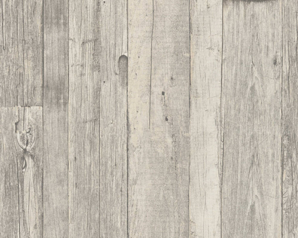Cottage Wood Wallpaper in Beige/Cream/Grey