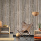Cottage Wood Wallpaper in Beige/Black/Cream