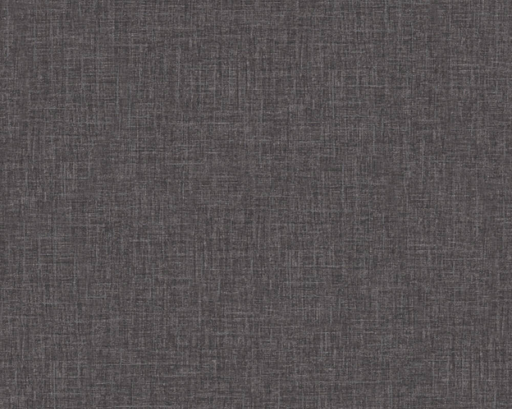 Faux Fabric Textured Wallpaper in Black/Metallic