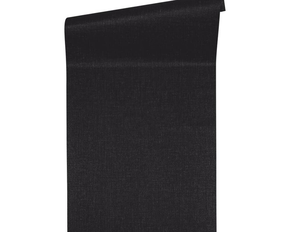 Classical Plain Textured Wallpaper in Black from the Versace IV Collection