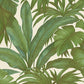 Jungle Palm Leaves Textured Wallpaper in Cream/Green by Versace Home