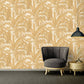 Jungle Palm Leaves Textured Wallpaper in Cream/Gold from the Versace V Collection