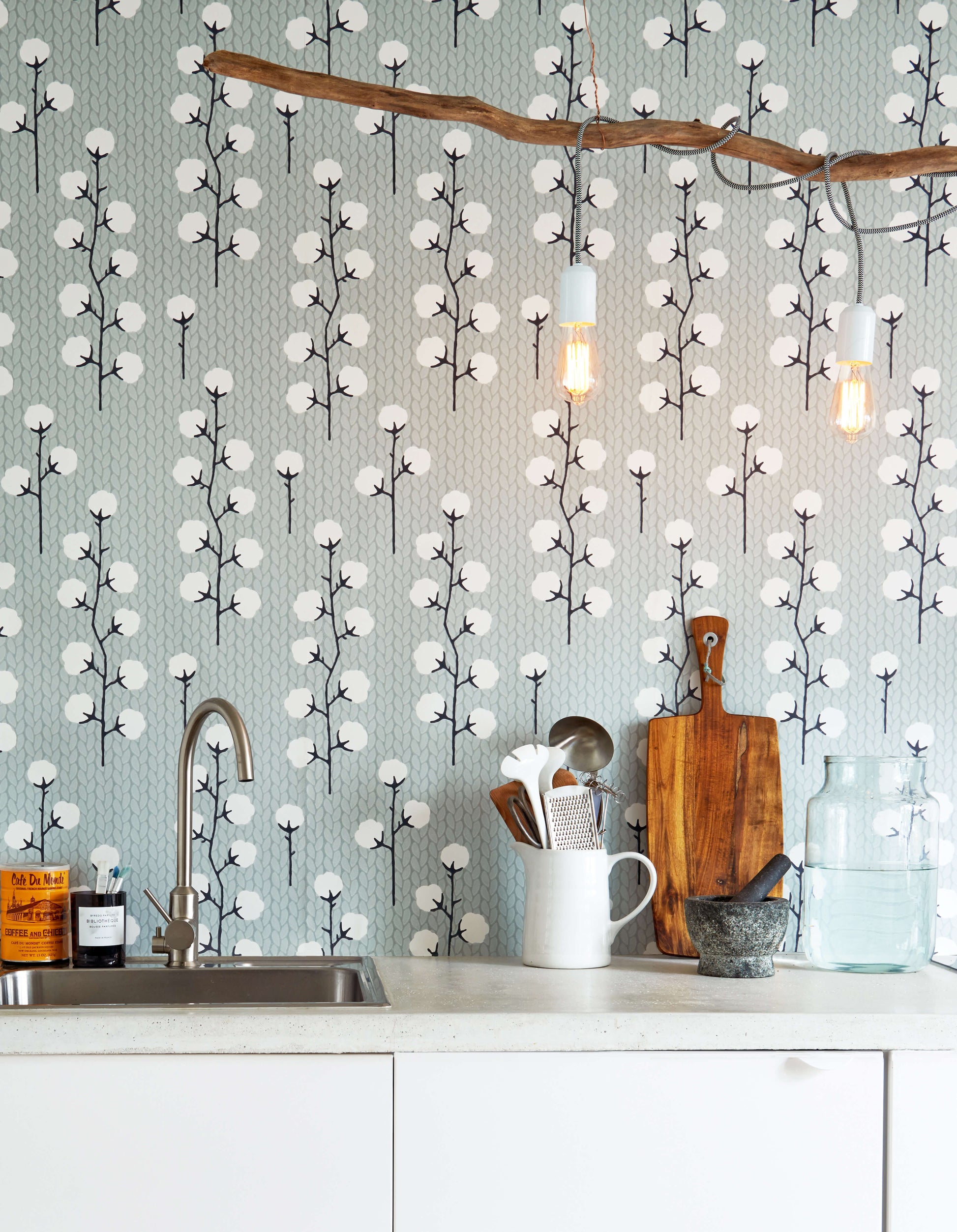 Sweet Cotton Grey Wallpaper by Majvillan