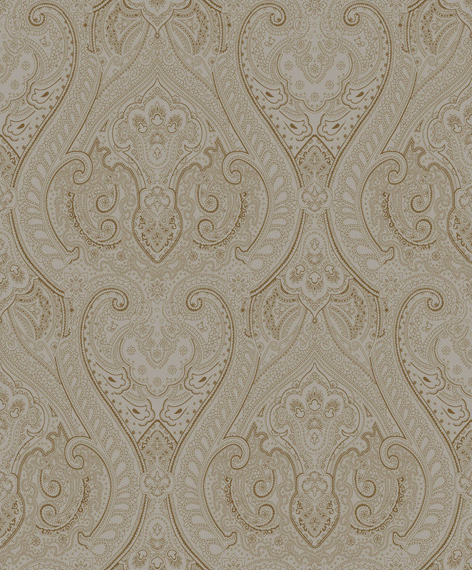 Lace  Wallpaper in Bronze Brown/Gold