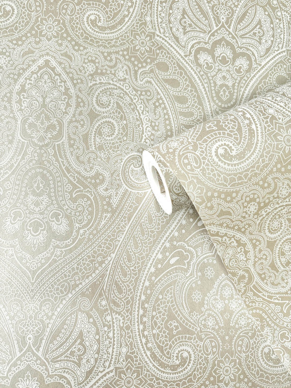 Lace  Wallpaper in Cream