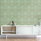 Lace  Wallpaper in Green/Rose Gold