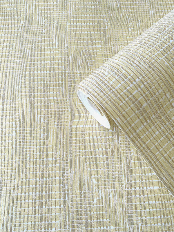 Loose Weave Wallpaper in Light Gold