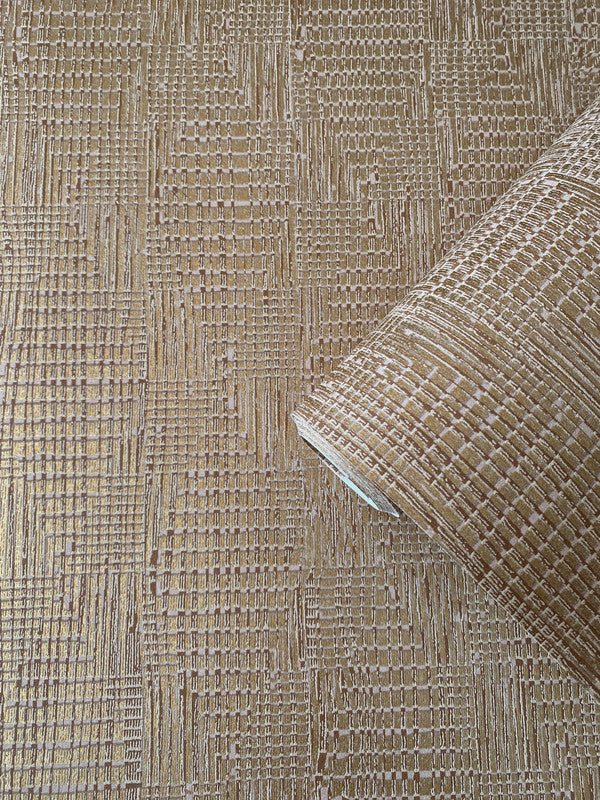 Loose Weave Wallpaper in Gold