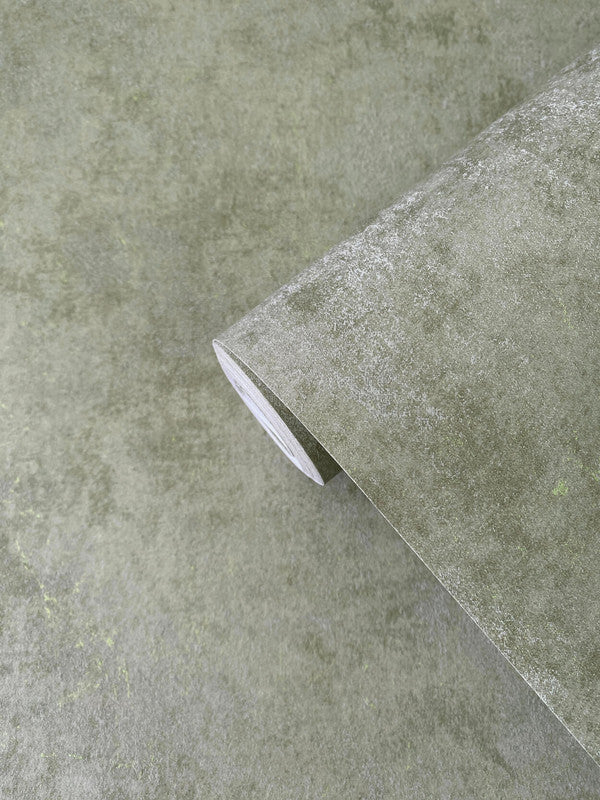 Metallic Plaster Wallpaper in Silver/Grey