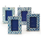 Blue And White Moderne 4 X 6 Mosaic Photo Frame A 4 Patterns Design By Twos Company 2