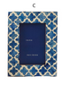 Blue And White Moderne 4 X 6 Mosaic Photo Frame A 4 Patterns Design By Twos Company 1