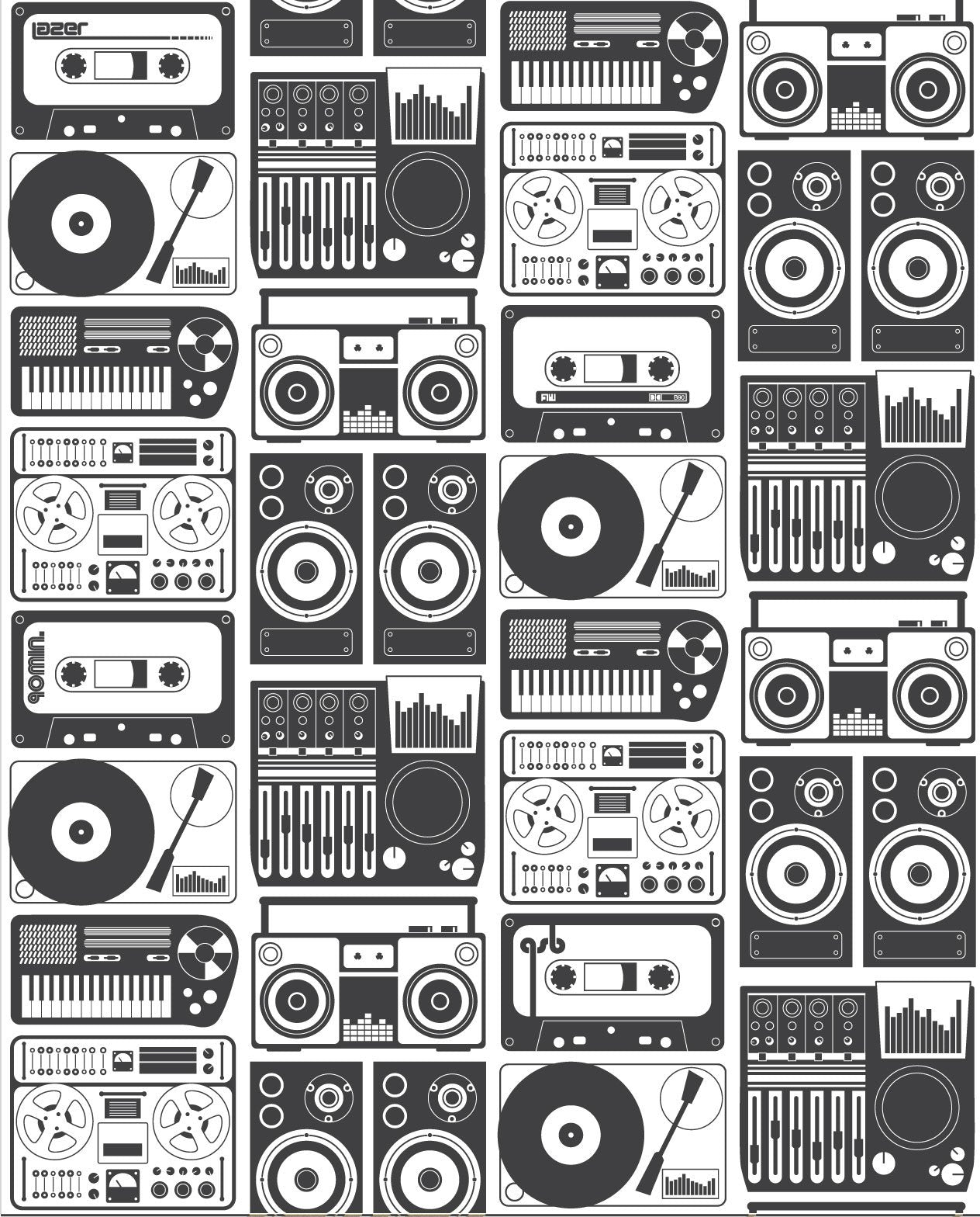 Sample Analog Nights Wallpaper in Charcoal design by Aimee Wilder