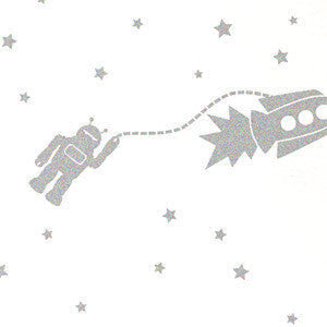 Astrobots Wallpaper in Glimmer design by Aimee Wilder