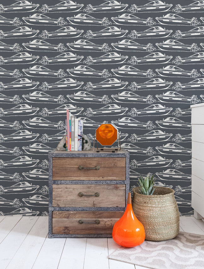 Sample Boating Wallpaper in Pebble design by Aimee Wilder