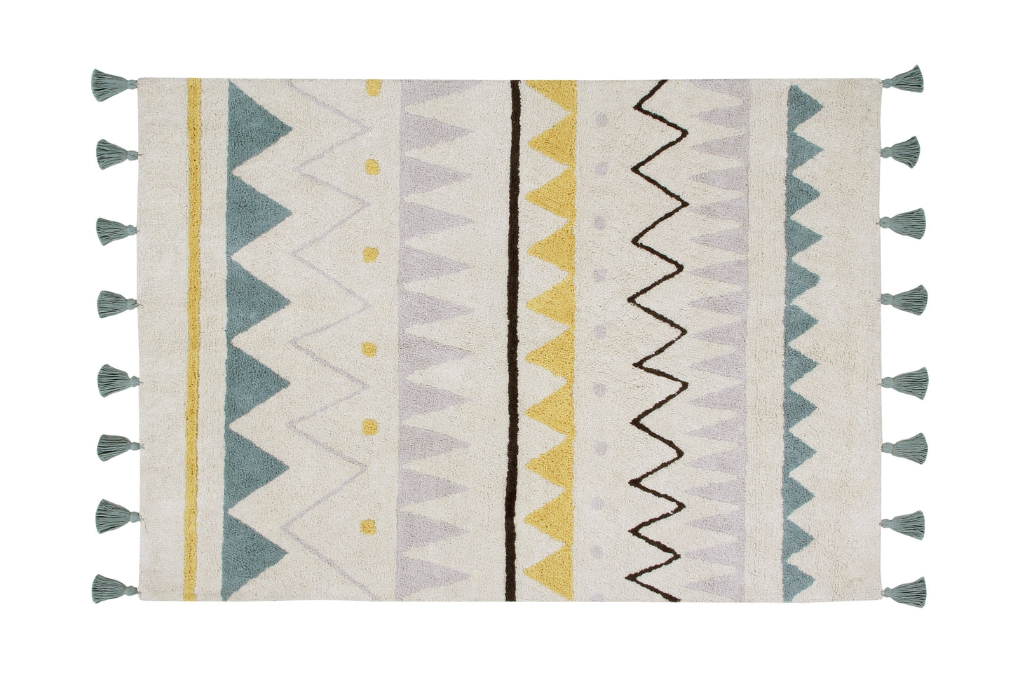 Azteca Natural Rug in Vintage Blue design by Lorena Canals