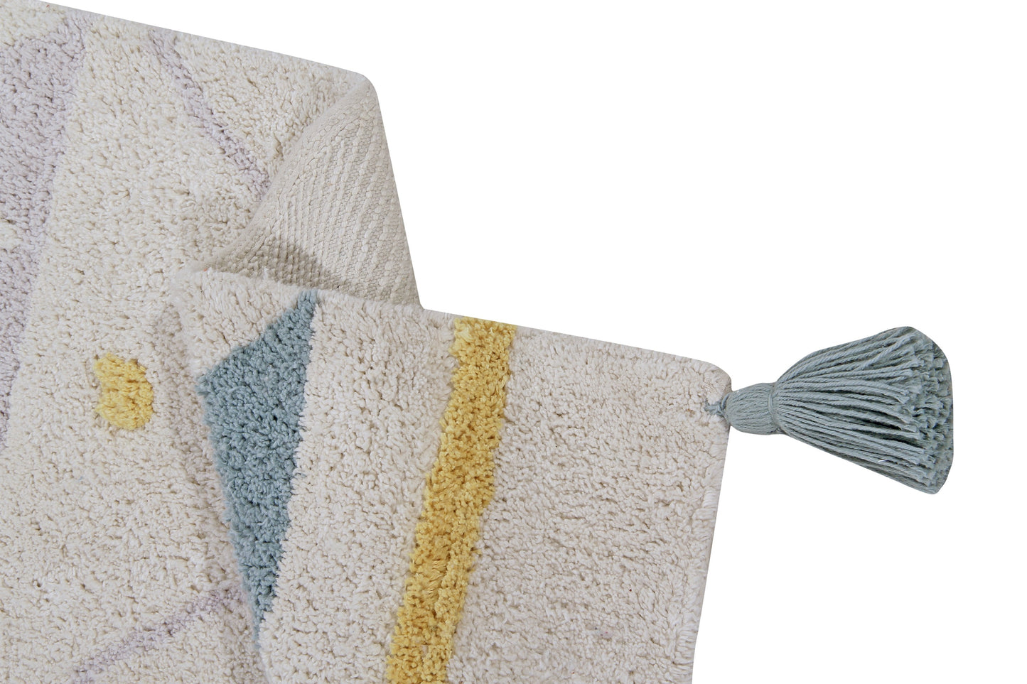 Azteca Natural Rug in Vintage Blue design by Lorena Canals