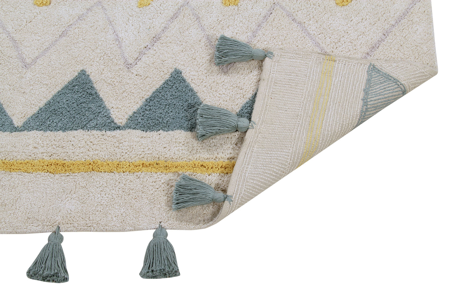 Azteca Natural Rug in Vintage Blue design by Lorena Canals