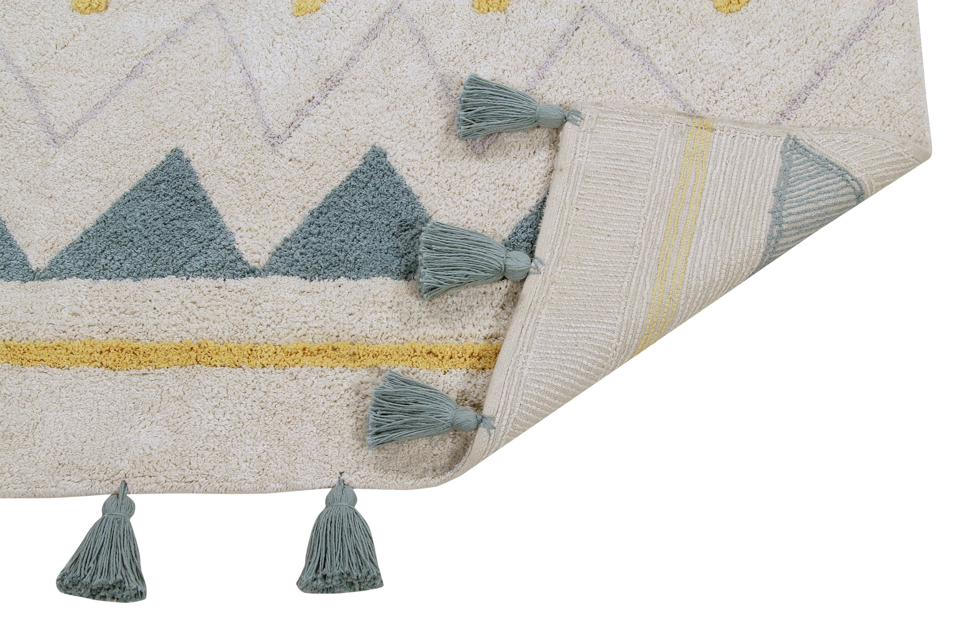 Azteca Natural Rug in Vintage Blue design by Lorena Canals
