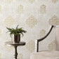 Damask Mottled Wallpaper in Rose Gold