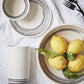Salamanca Dinner Plate in Black & White Stripe design by Canvas
