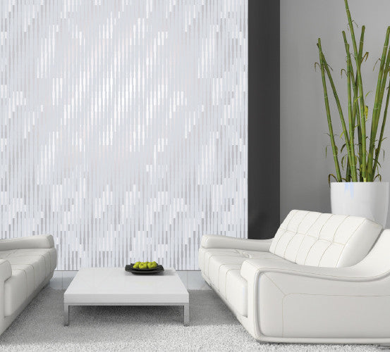Cascade Wallpaper in Silver Rain design by Jill Malek
