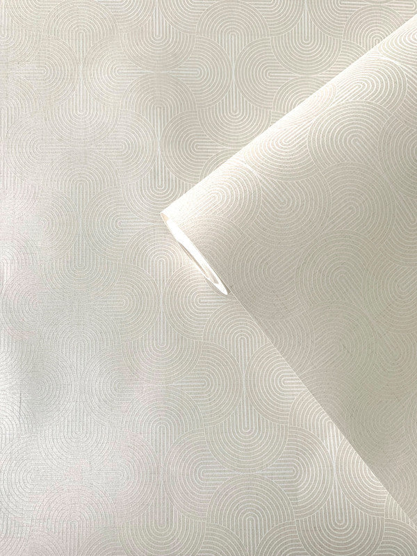 Zen Geometric Wallpaper in Cream