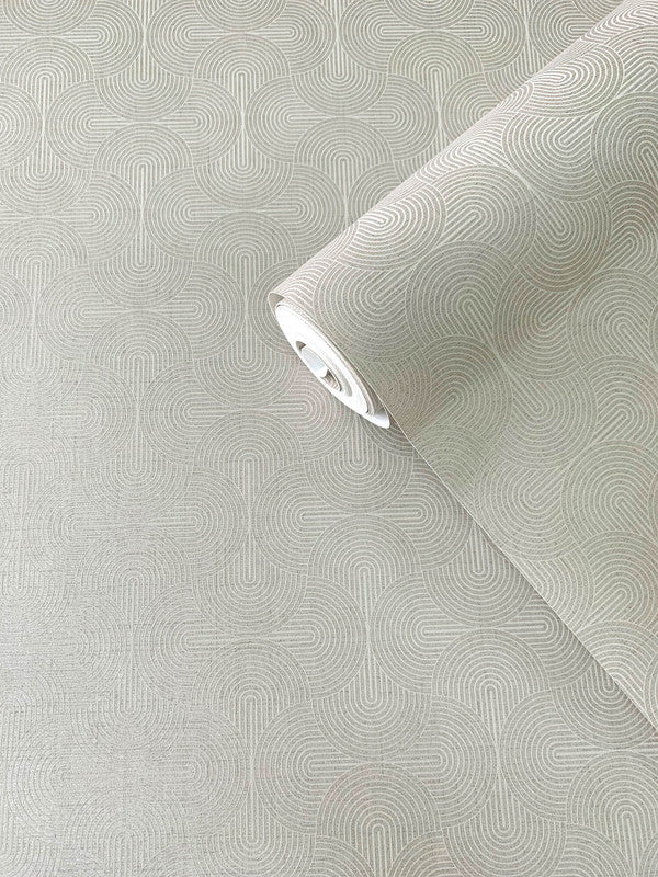 Zen Geometric Wallpaper in Beige