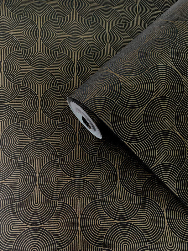 Zen Geometric Wallpaper in Bronze
