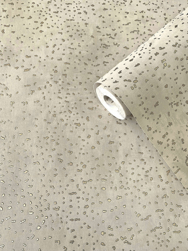 Spot Abstract Wallpaper in Gold/Beige