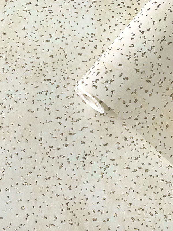 Spot Abstract Wallpaper in Gold/Cream