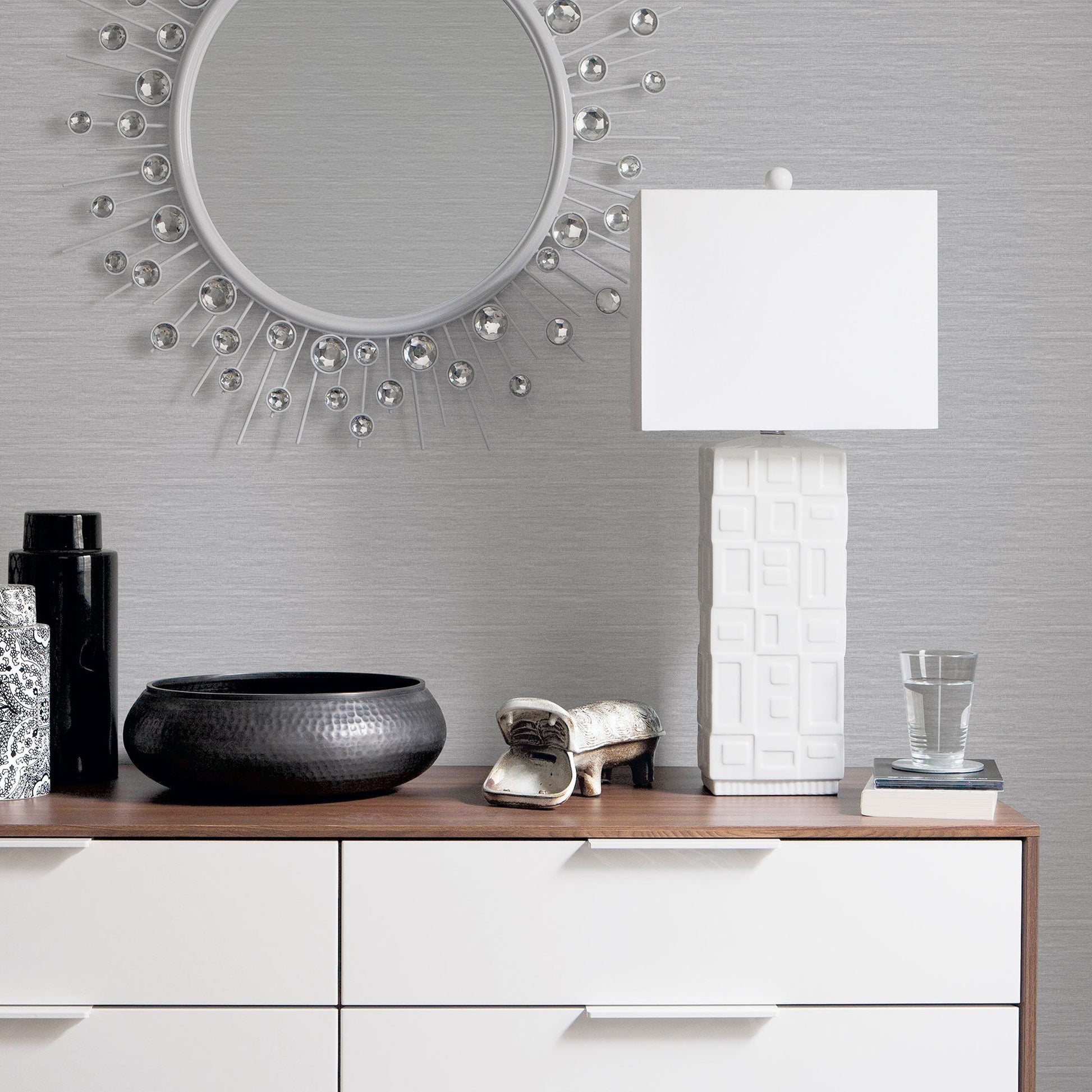 Metallic Plain Grey/Silver from the Emporium Collection by Galerie Wallcoverings