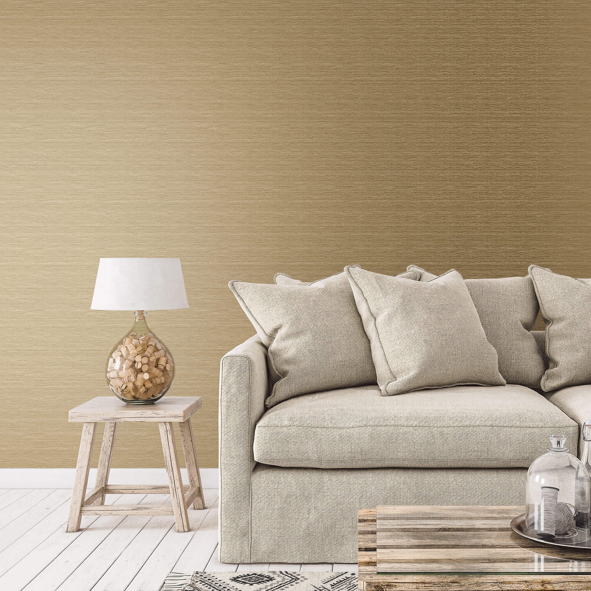 Metallic Plain Deep Gold from the Emporium Collection by Galerie Wallcoverings