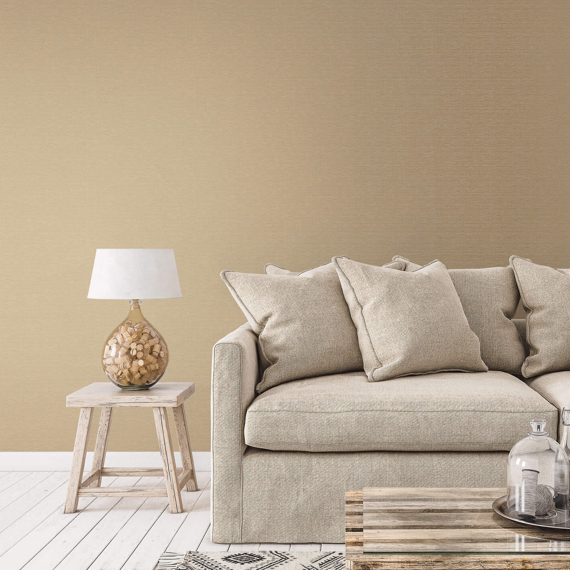 Mottled Metallic Plain Deep Gold from the Emporium Collection by Galerie Wallcoverings