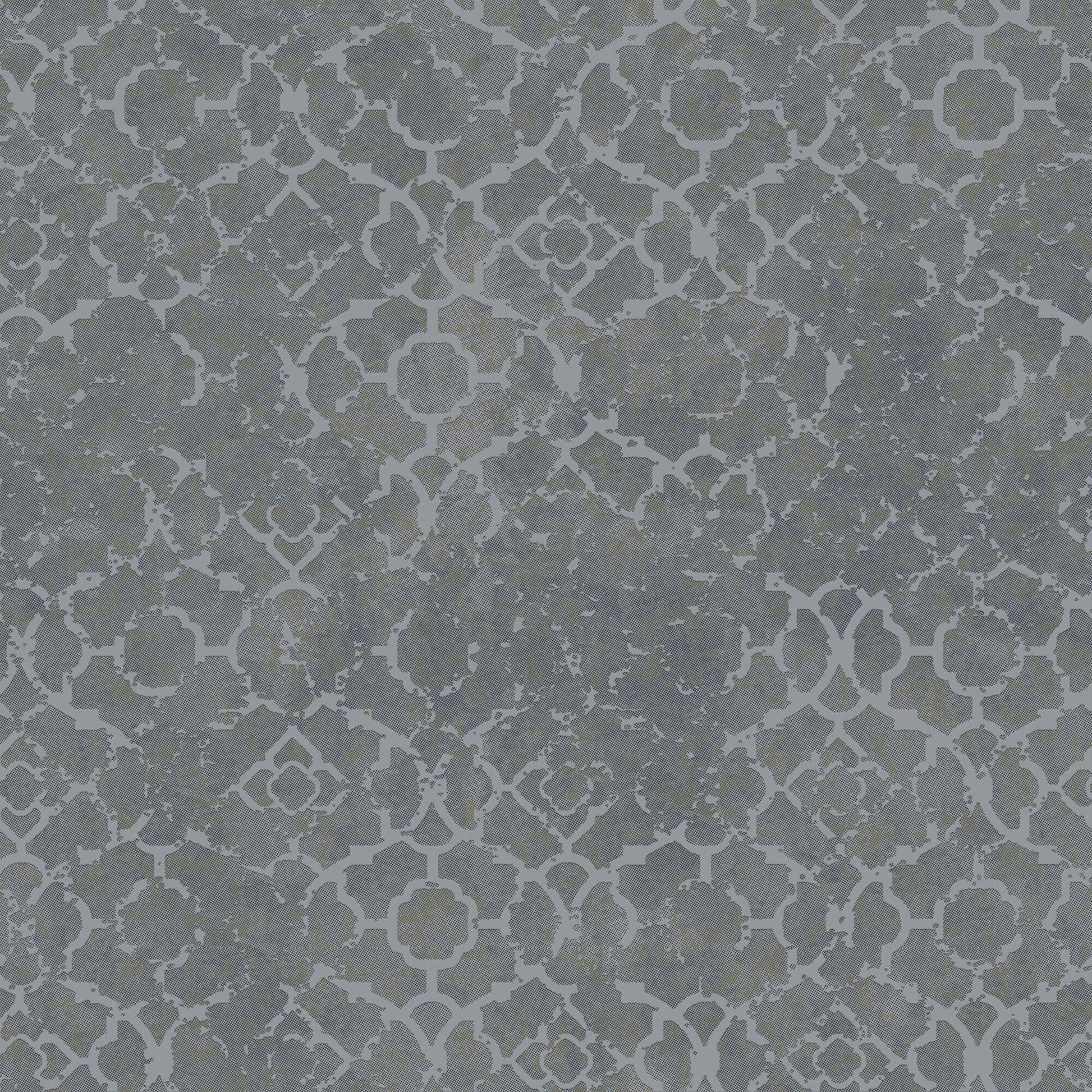 Aged Quatrefoil Grey/Silver from the Emporium Collection by Galerie Wallcoverings